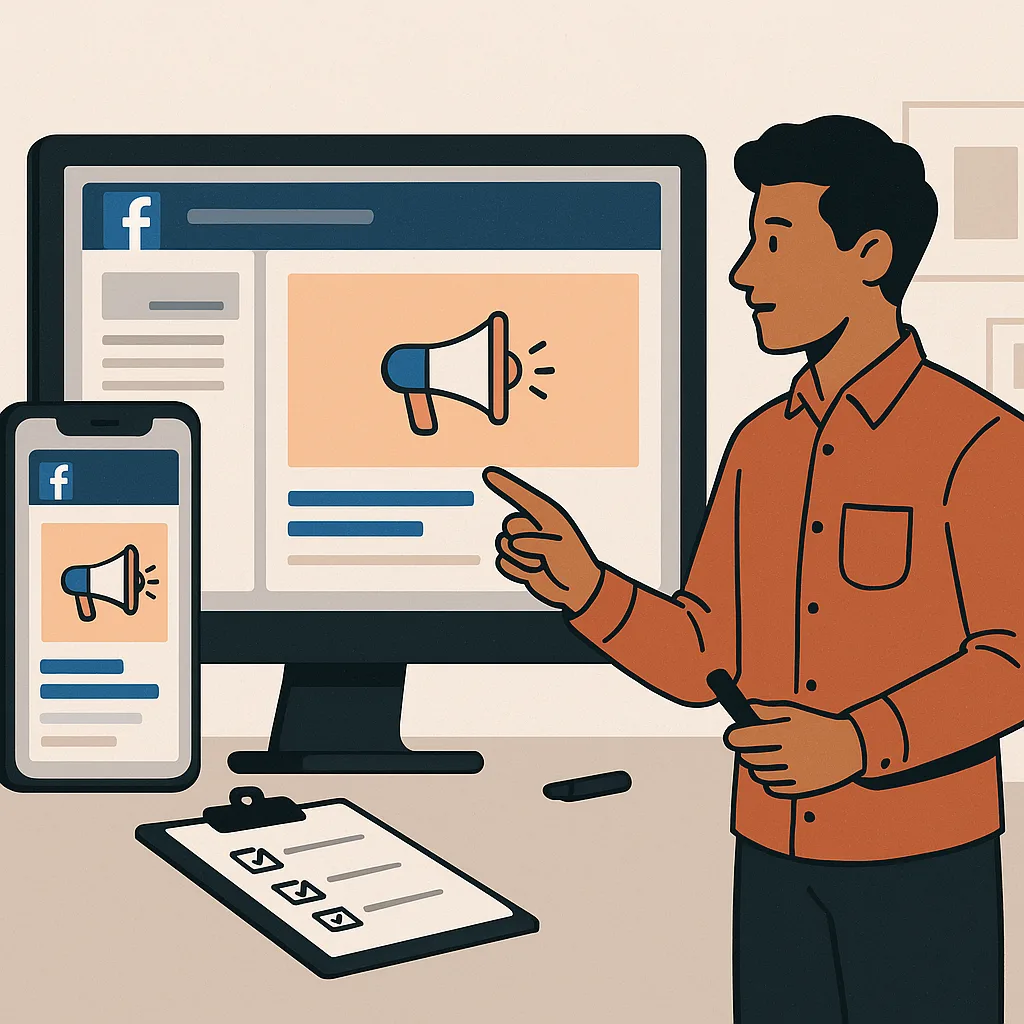Quảng cáo Facebook trên thiết bị di động, không chữ, không logo, không mặt
