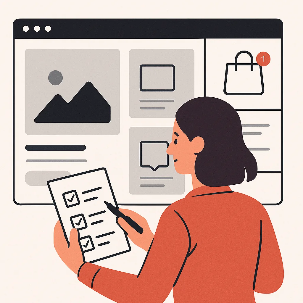 một giao diện website tối giản, hiện đại, không có chữ, không logo, không