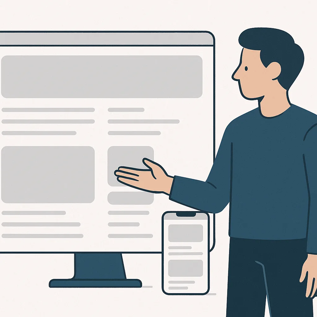 Giao diện website tối giản, không chữ, không logo, không mặt người thật