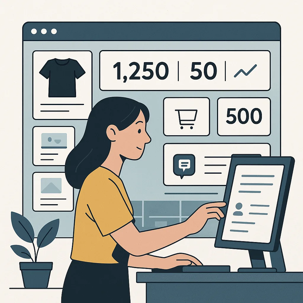 Một bảng điều khiển website với các chỉ số hiệu suất rõ ràng