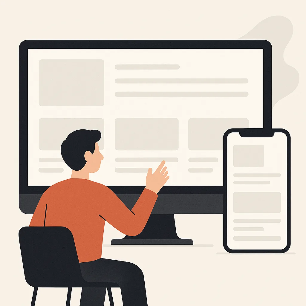 Một giao diện website tối giản với nhiều không gian trắng, không có chữ,